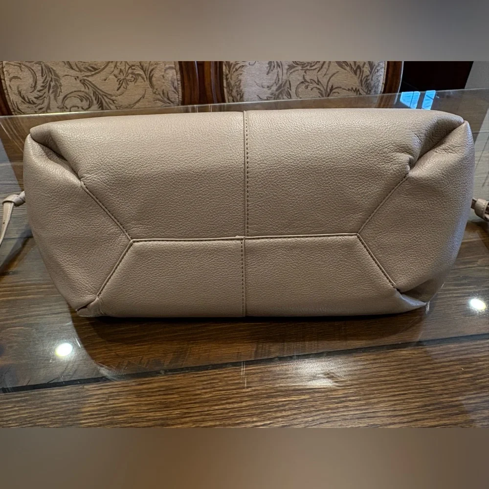 Polene Cyme Textured Taupe Leather Tote - Picture 4 of 16